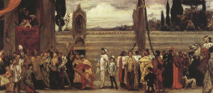 Frederic,lord leighton,p.r.a.,r.w.s A Colour Sketch for Cimabue's Celebrated Madonna is Carried in Procession throuth the Streests of Florence' (mk37) oil painting picture